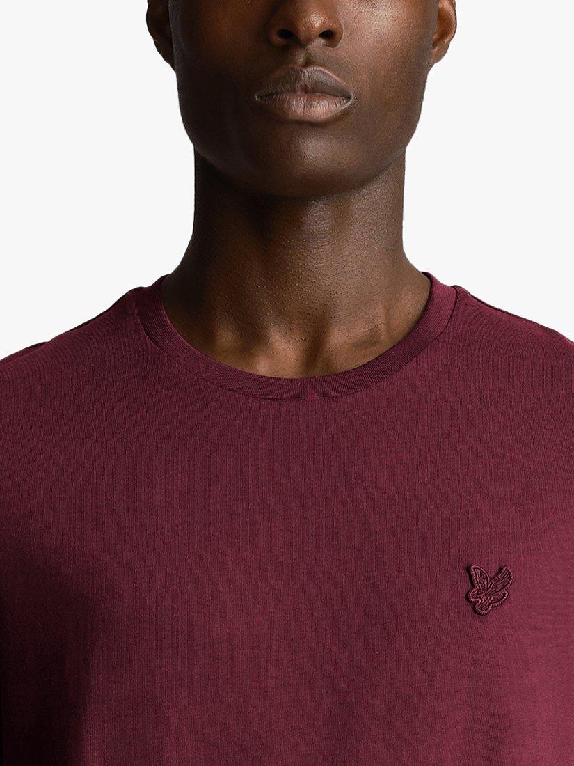 Product image 5 of 5, which shows Lyle & Scott Tonal Logo Short Sleeve T-Shirt, Z562 Burgundy, XS
