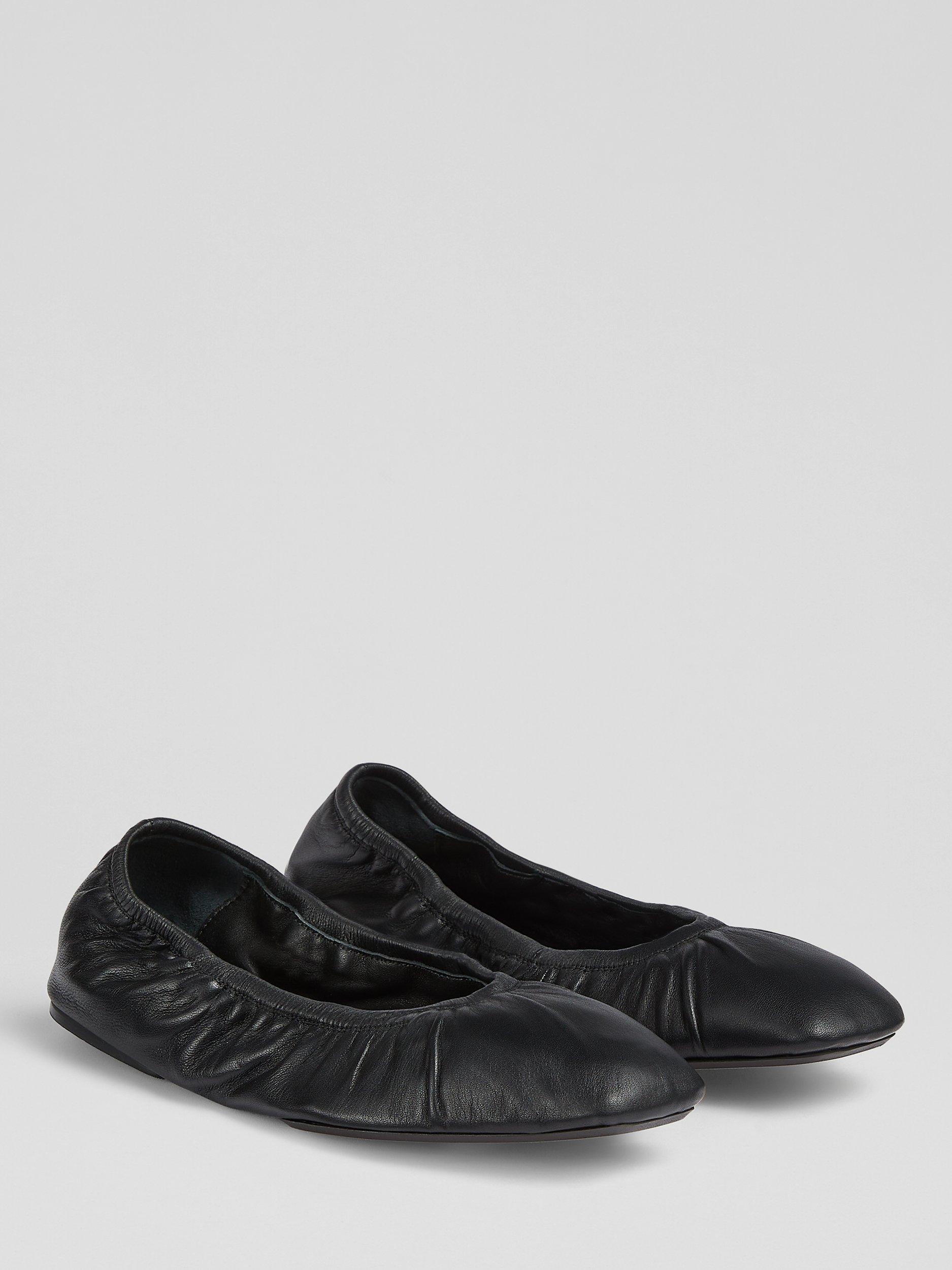 Product image 2 of 3, which shows L.K.Bennett Tayla Leather Folded Ballerina Pumps, Black, 2