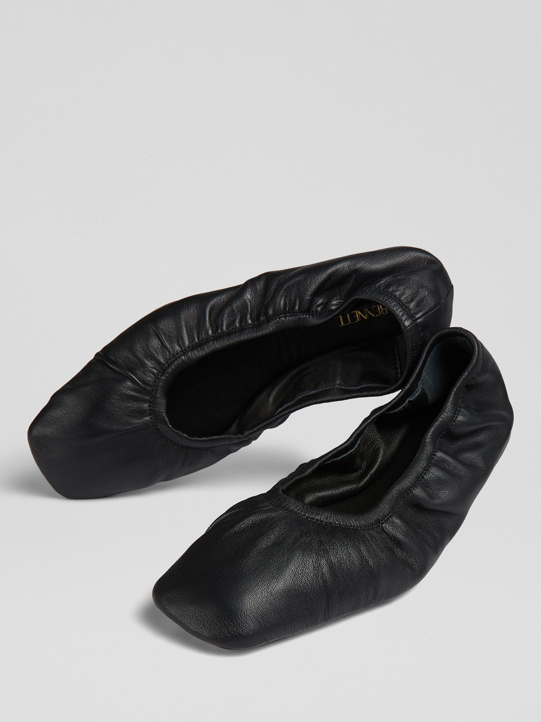 Product image 3 of 3, which shows L.K.Bennett Tayla Leather Folded Ballerina Pumps, Black, 2