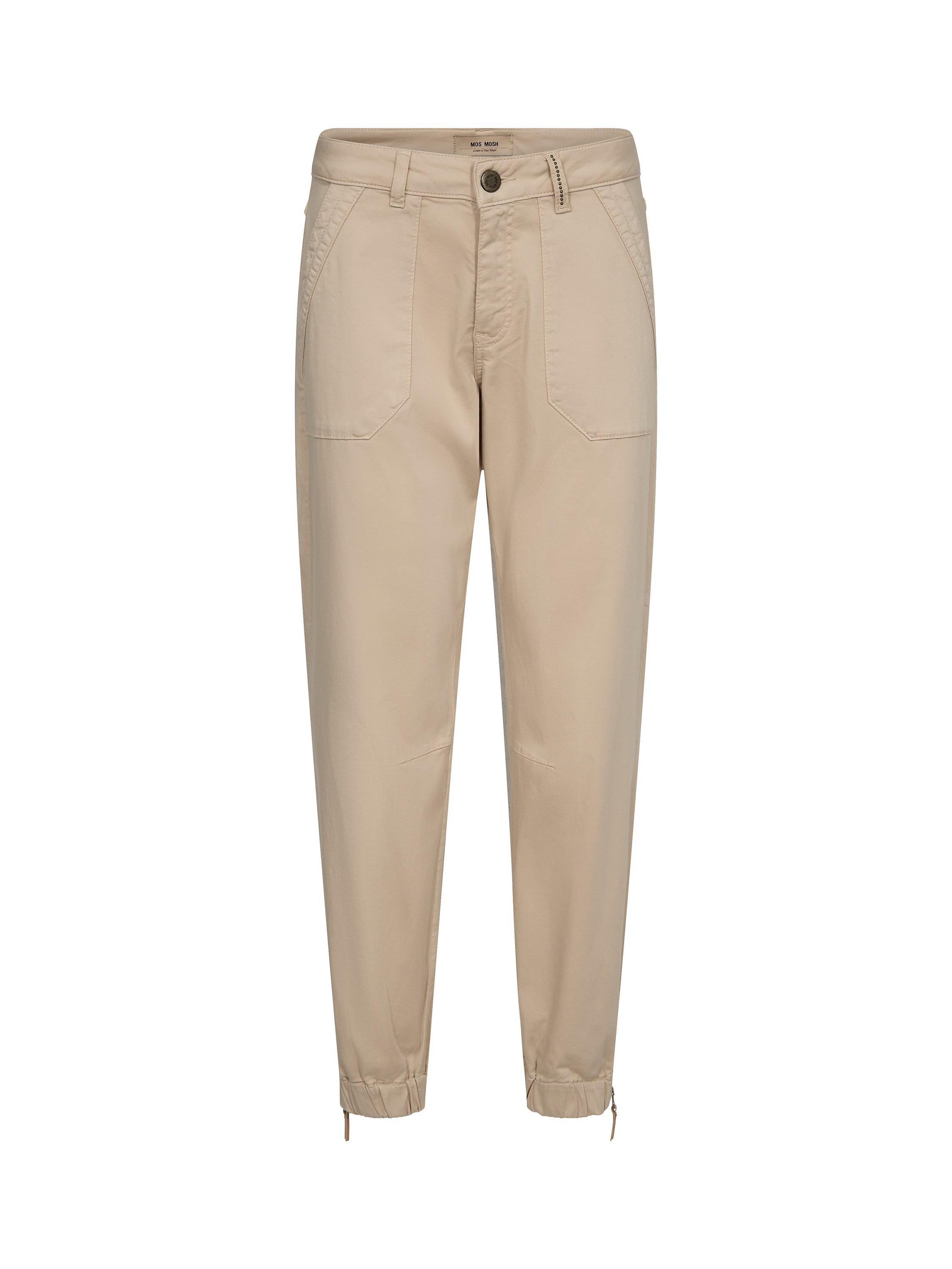 Product image 3 of 4, which shows MOS MOSH Naomi Embroidered Mid Waist Trousers, Cement, 30R
