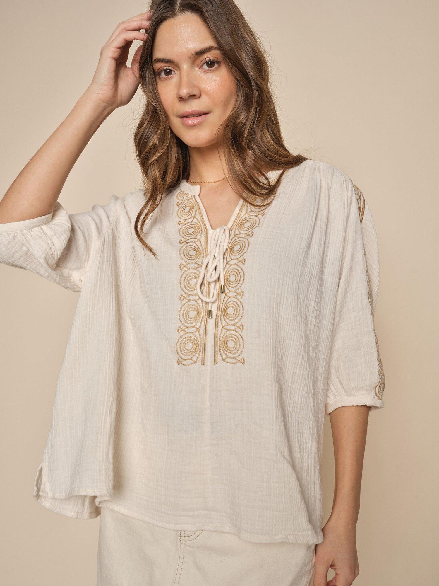 MOS MOSH Lora Barca Blouse, Ecru