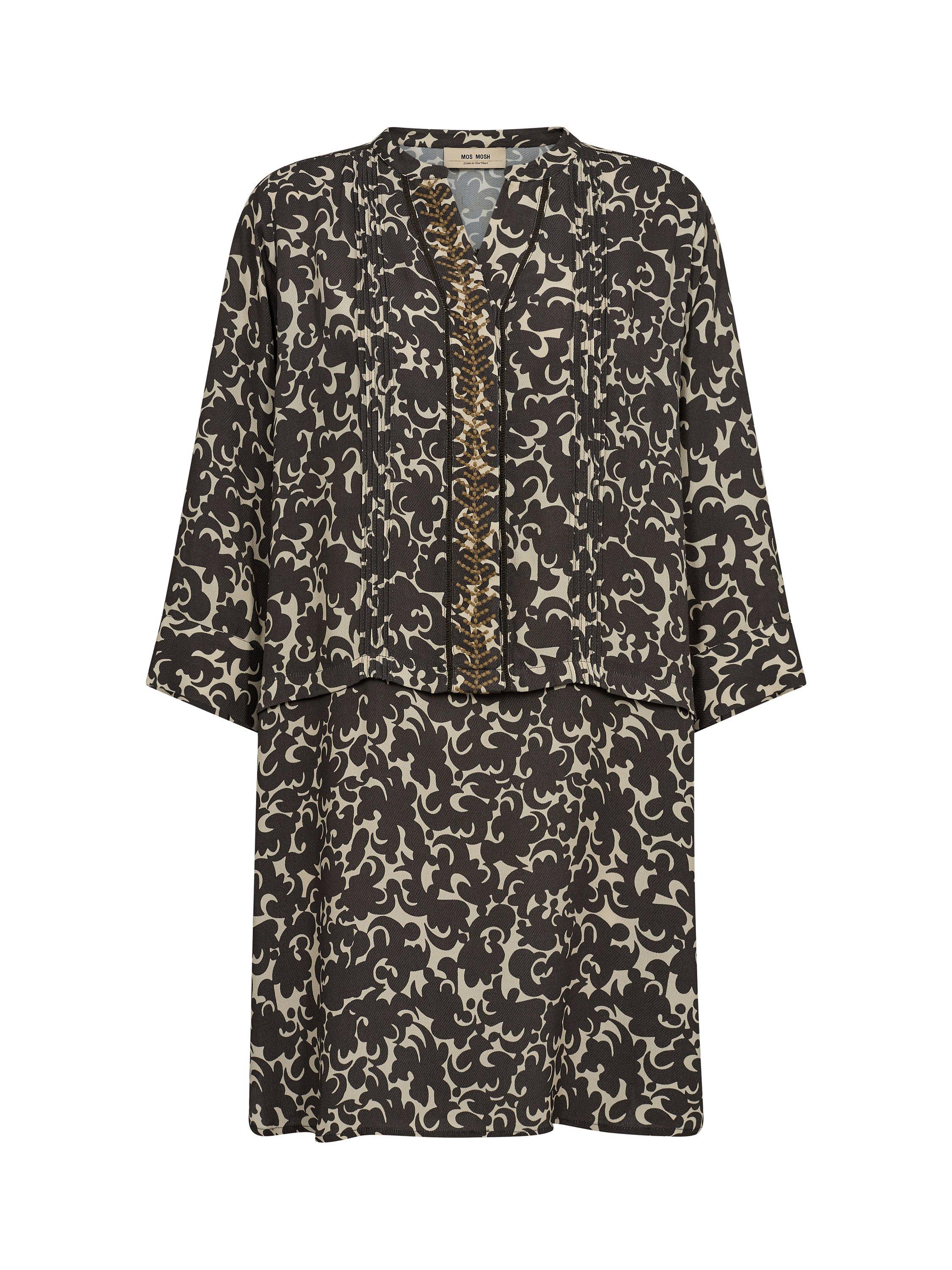 Product image 2 of 3, which shows MOS MOSH Rora Vida Mono V Neck Mini Dress, Slate Black, XS