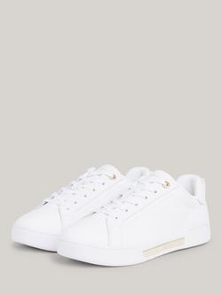 Tommy Hilfiger Chique Leather Court Trainers, White - view 2, White