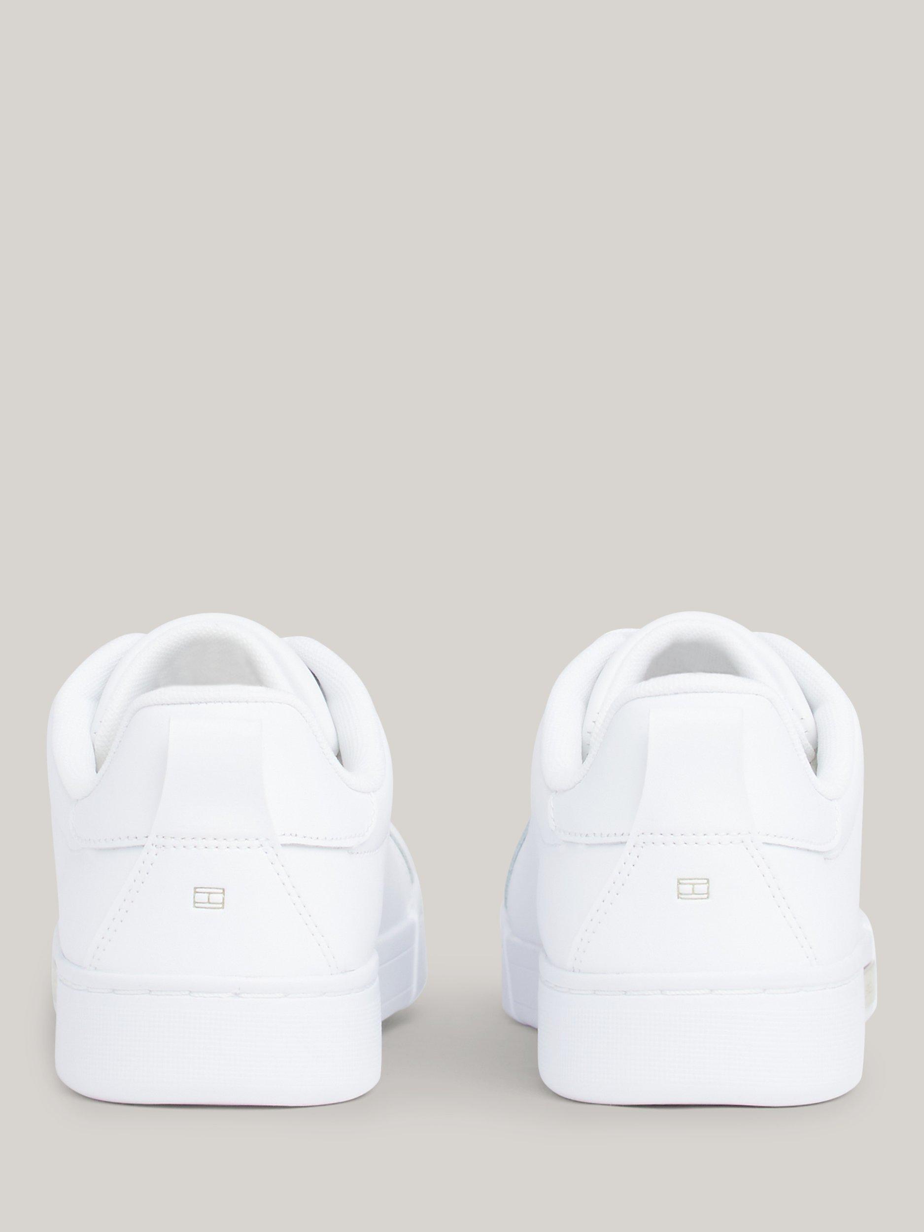 Product image 3 of 7, which shows Tommy Hilfiger Chique Leather Court Trainers, White, 3.5