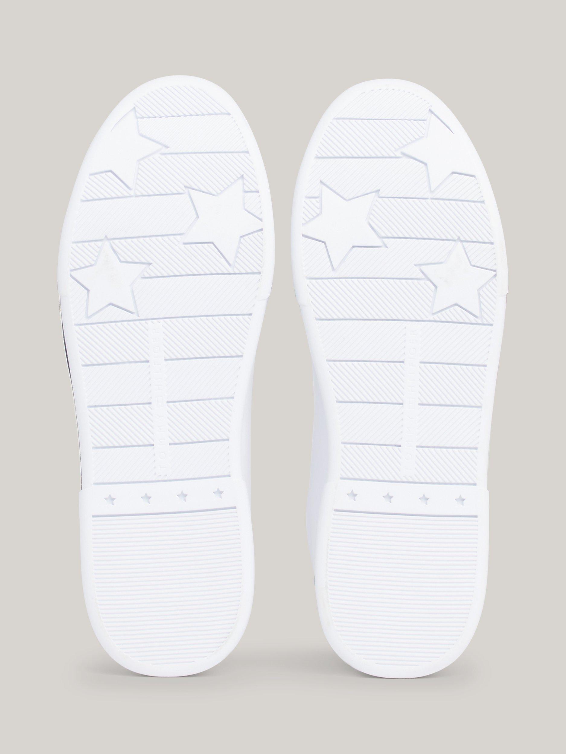 Product image 7 of 7, which shows Tommy Hilfiger Chique Leather Court Trainers, White, 3.5