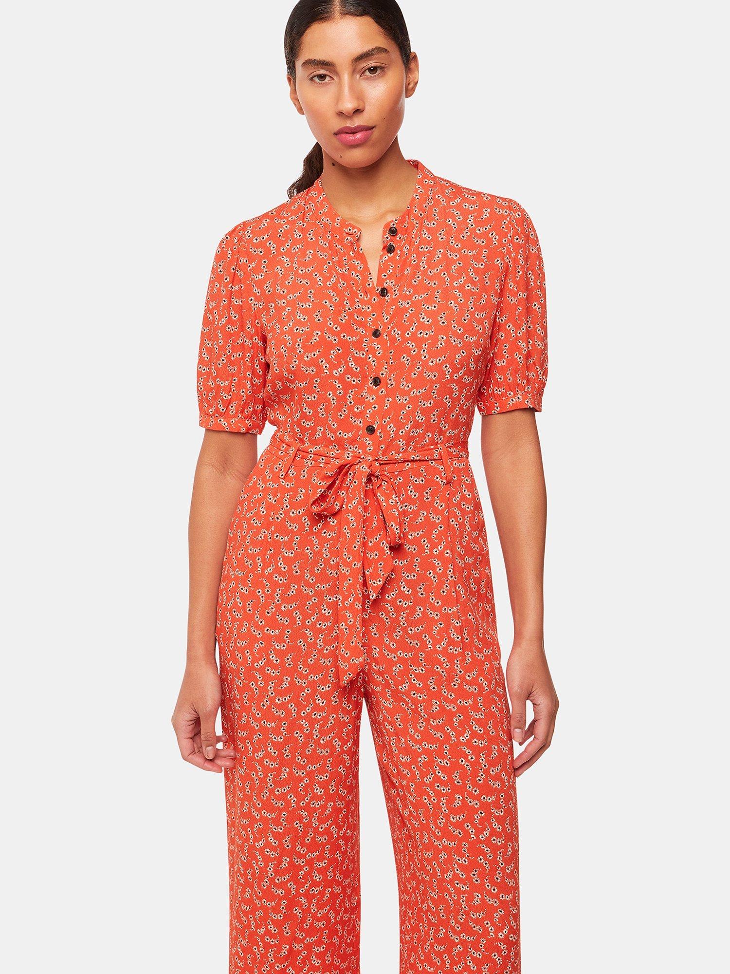 Product image 3 of 5, which shows Whistles Ditsy Floral Print Jumpsuit, Multi, 18