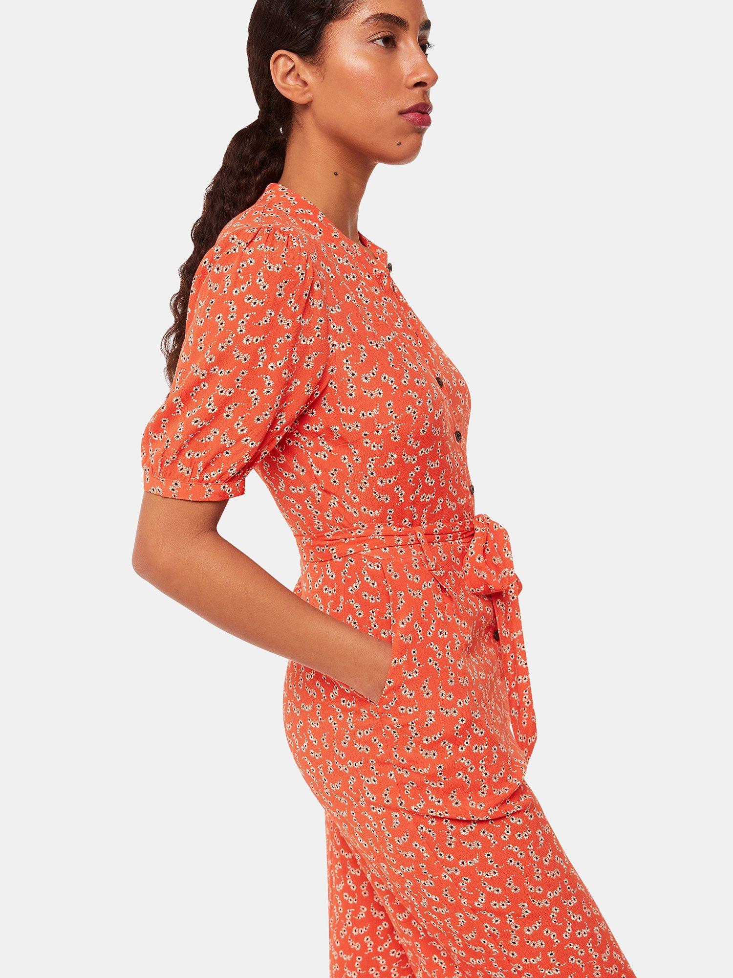 Product image 4 of 5, which shows Whistles Ditsy Floral Print Jumpsuit, Multi, 18