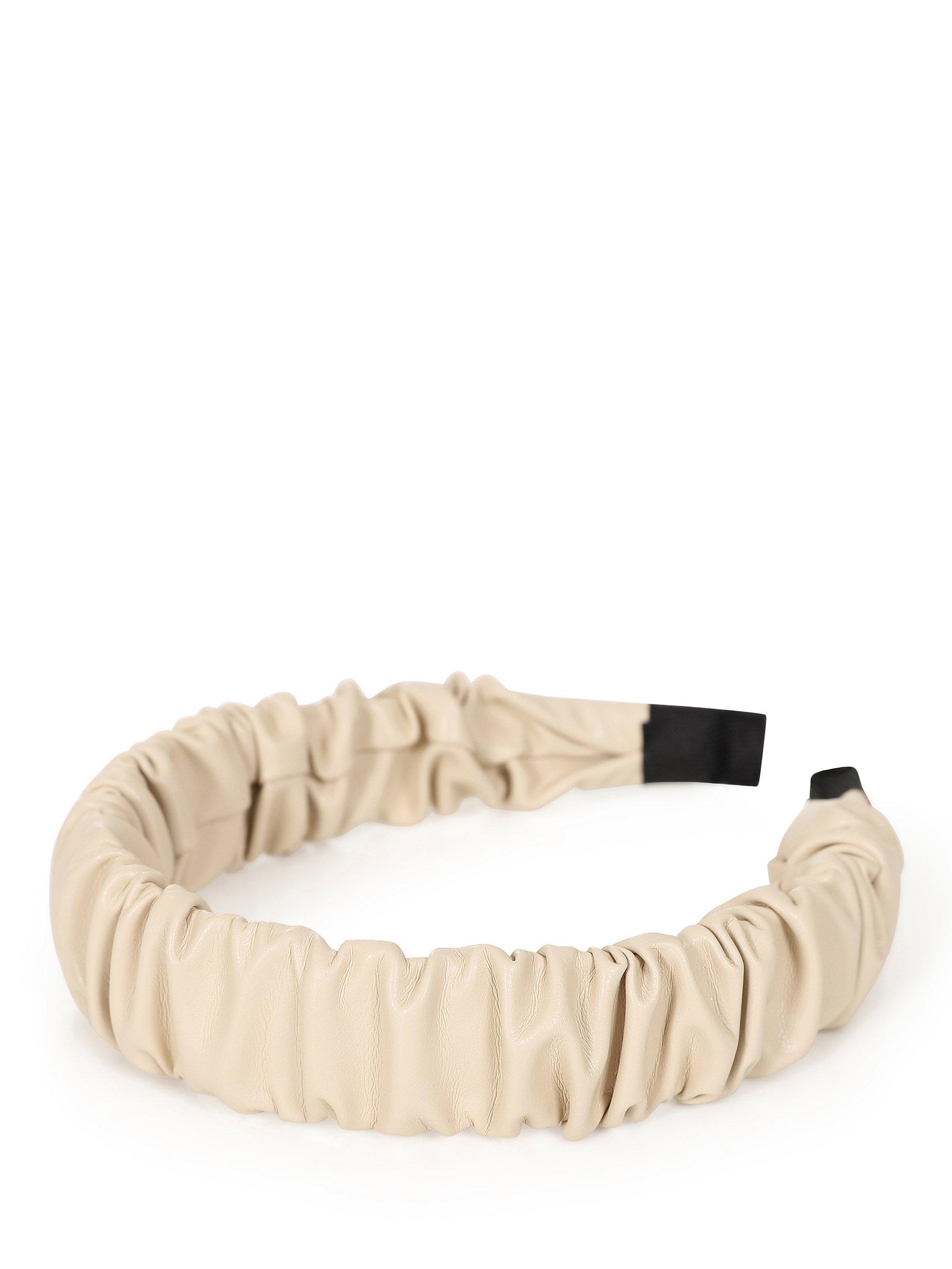 Product image 4 of 5, which shows HotSquash Faux Leather Headbands, Set of 2, Pastel Cream
