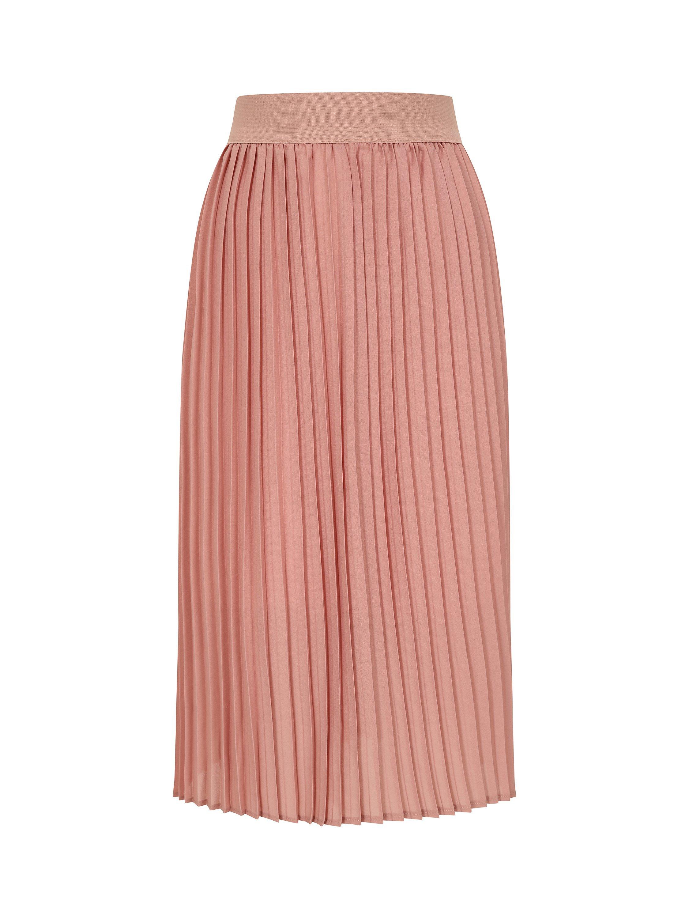Product image 6 of 6, which shows HotSquash Pleated Midi Skirt, Dusty Pink, S