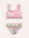 Mini Boden Kids' Frilly Ditsy Mermaid Hotchpot Tankini, Multi