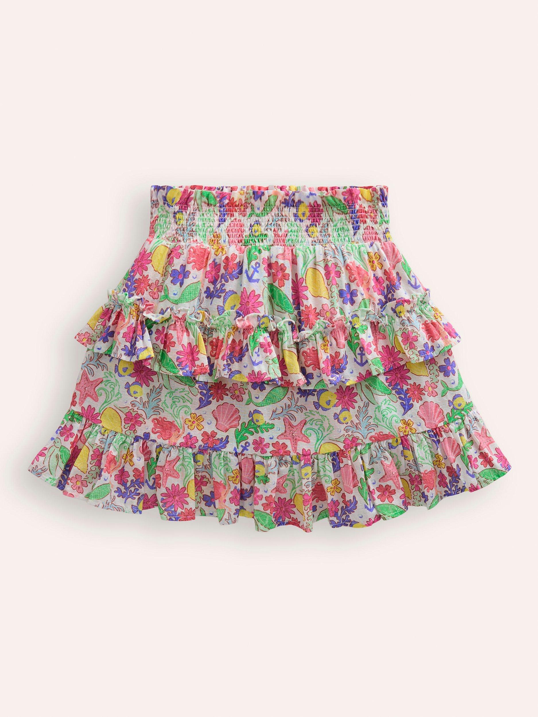 Mini Boden Kids' Mermaid Ditsy Tiered Skort, Multi