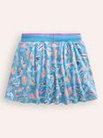 Mini Boden Kids' Seashore Print Jersey Skort, Blue/Multi