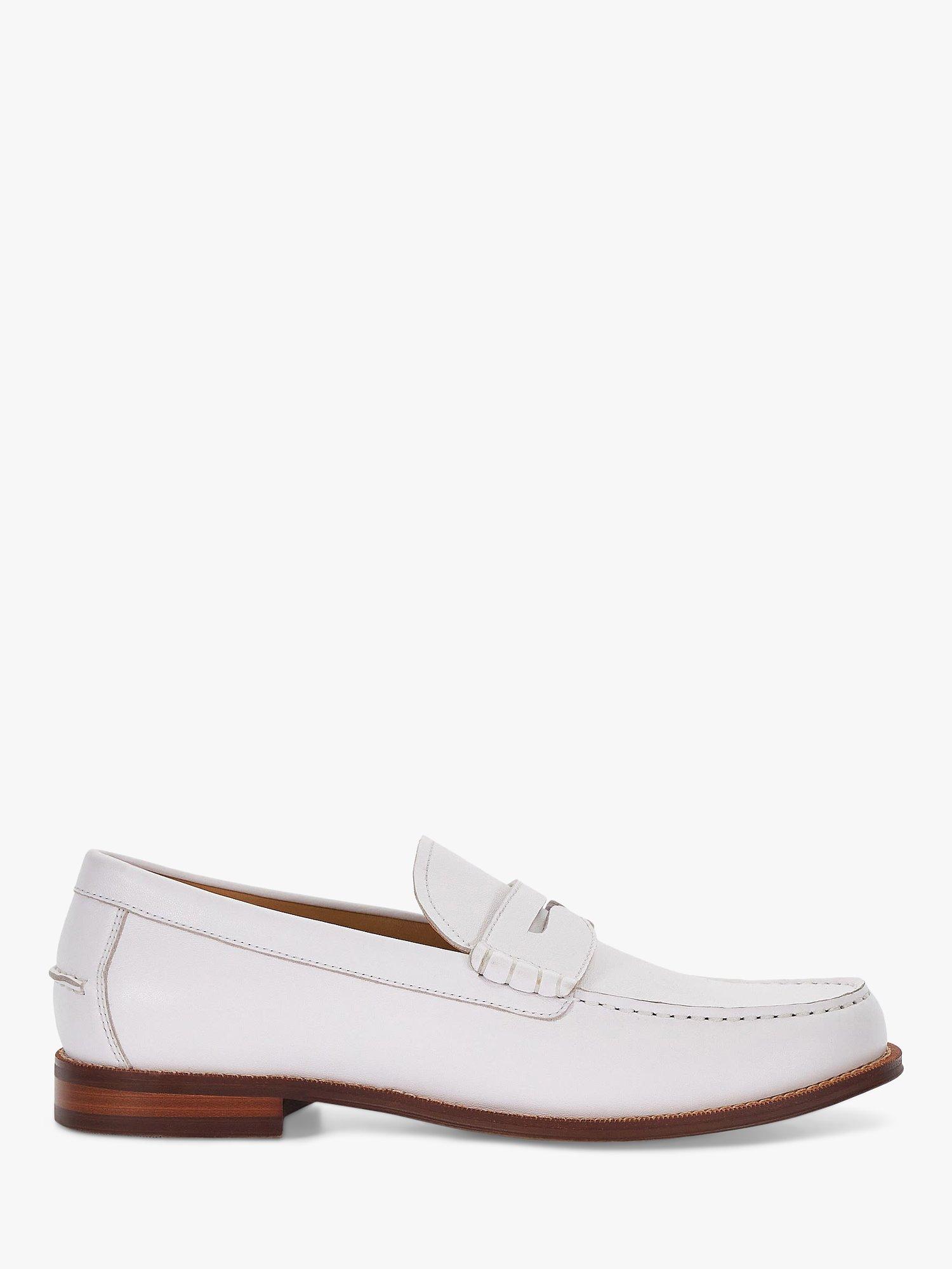 Dune Samson Penny Loafers, White