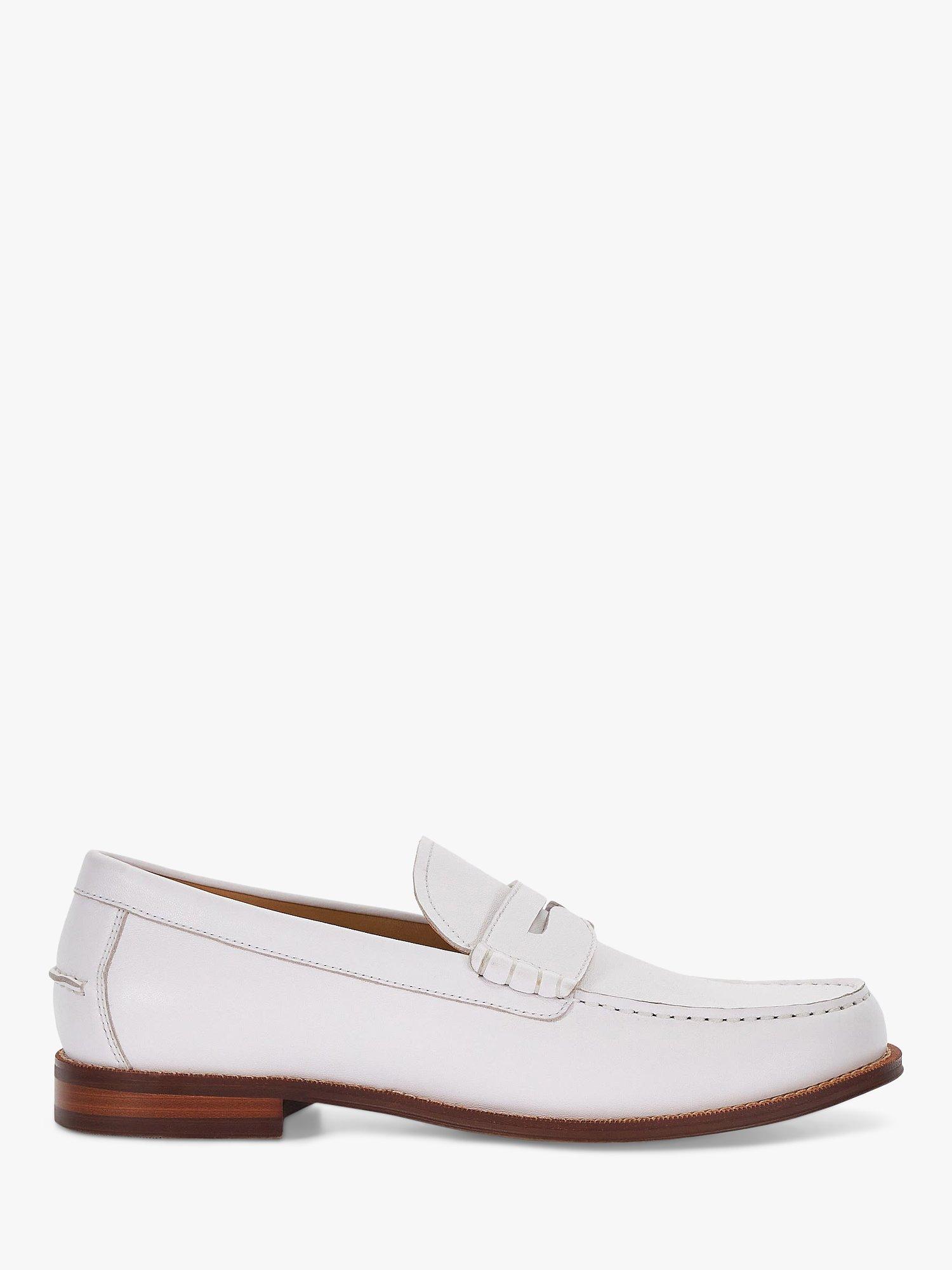 Dune Samson Penny Loafers, White, 6