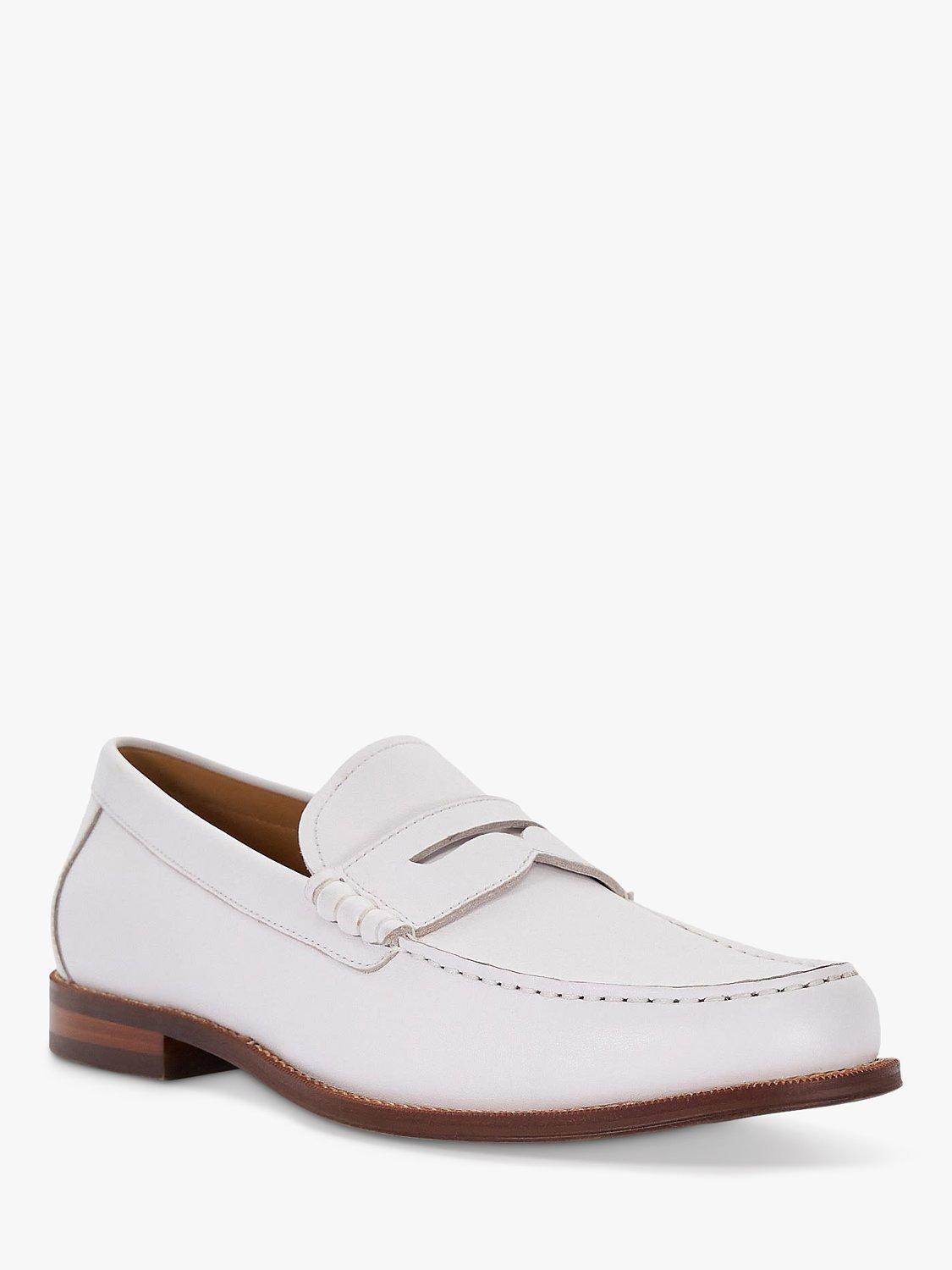 Dune Samson Penny Loafers, White, 6