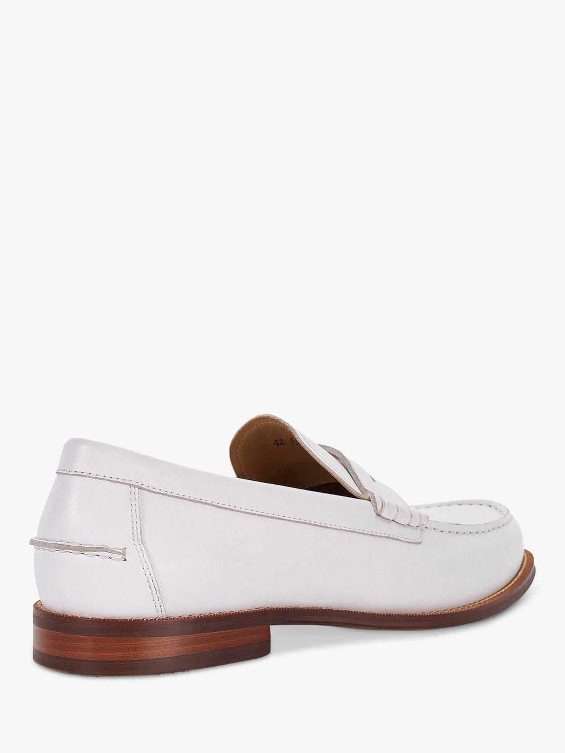 Dune Samson Penny Loafers, White, 6