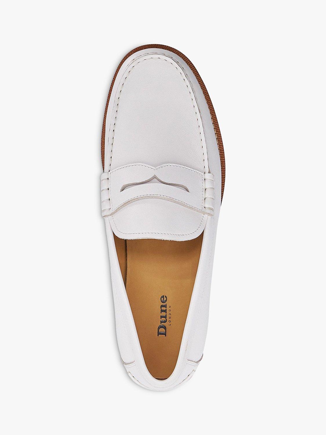 Dune Samson Penny Loafers, White, 6