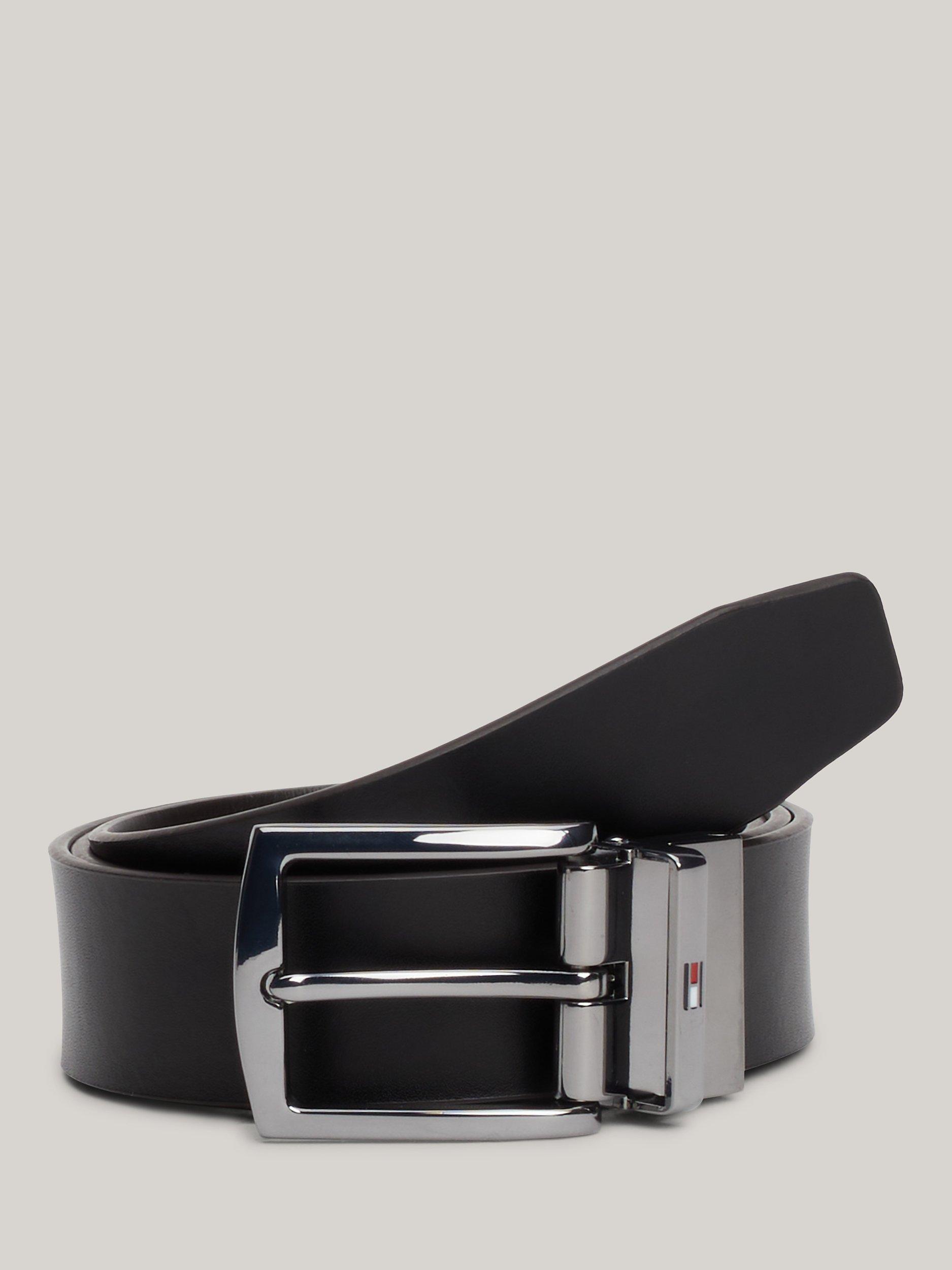 Product image 1 of 4, which shows Tommy Hilfiger Denton Reversible Belt, Testi Di Moro/Black, 28