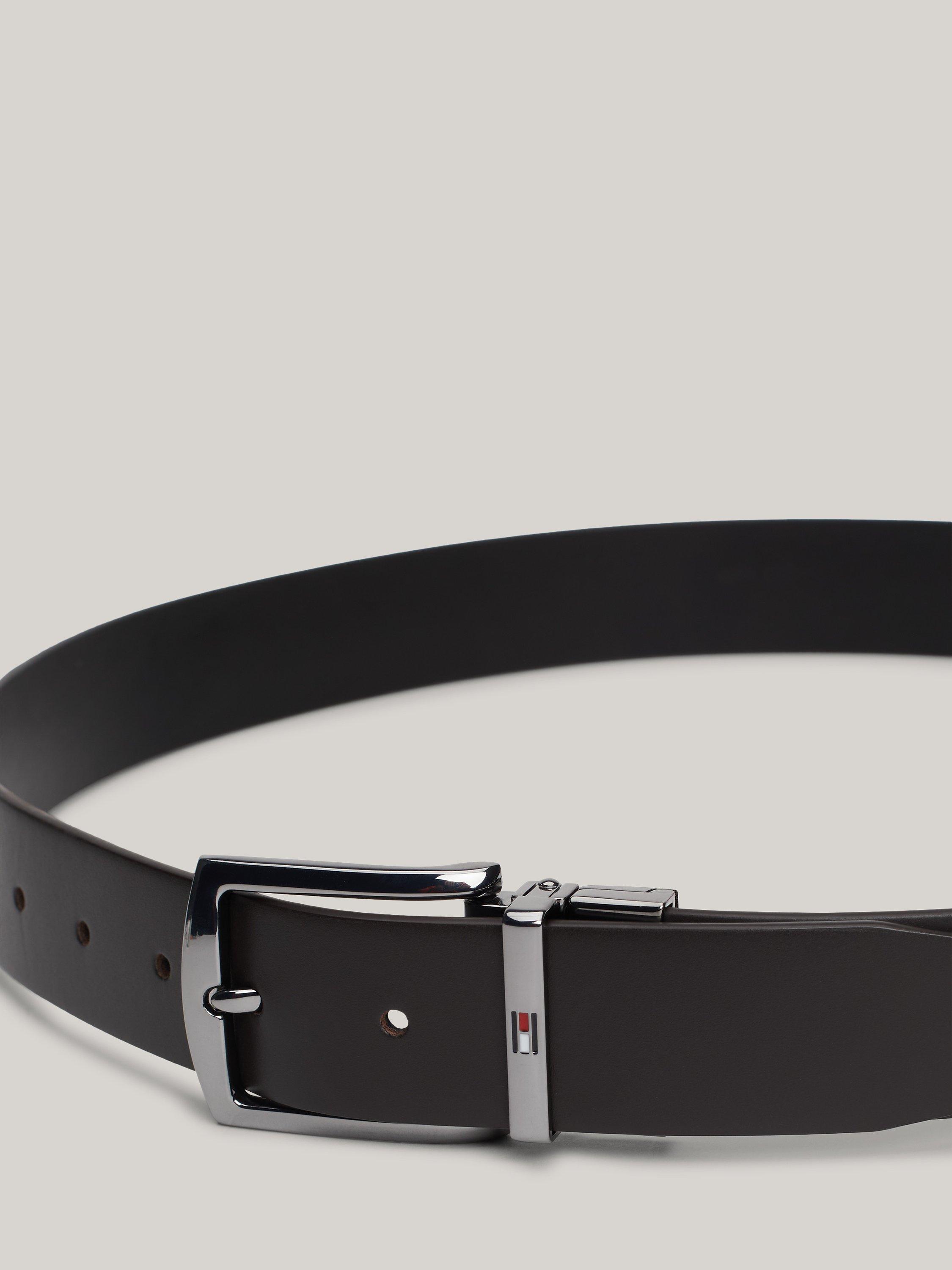 Product image 4 of 4, which shows Tommy Hilfiger Denton Reversible Belt, Testi Di Moro/Black, 28