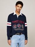 Tommy Hilfiger Varsity Long Sleeve Rugby Shirt, Dark Night Navy