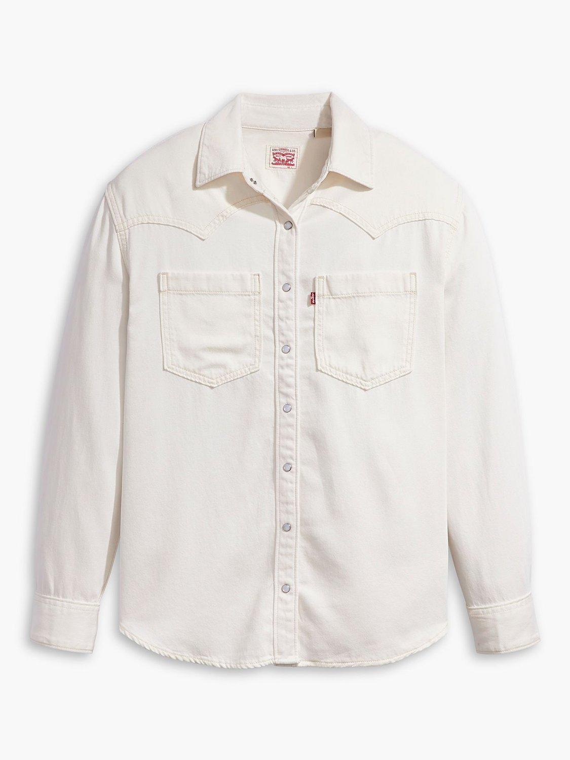 Product image 3 of 3, which shows Levi's Teodora Denim Shirt, White, XS