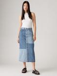 Levi's Button Patchwork Denim Midi Skirt, Clean Craft