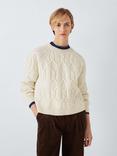 Barbour Tomorrow's Archive Lucia Cable Knit Wool Blend Jumper, Ecru