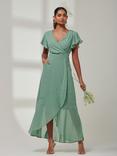 Jolie Moi Vicky Chiffon Midi Dress, Green