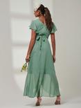 Jolie Moi Vicky Chiffon Midi Dress, Green