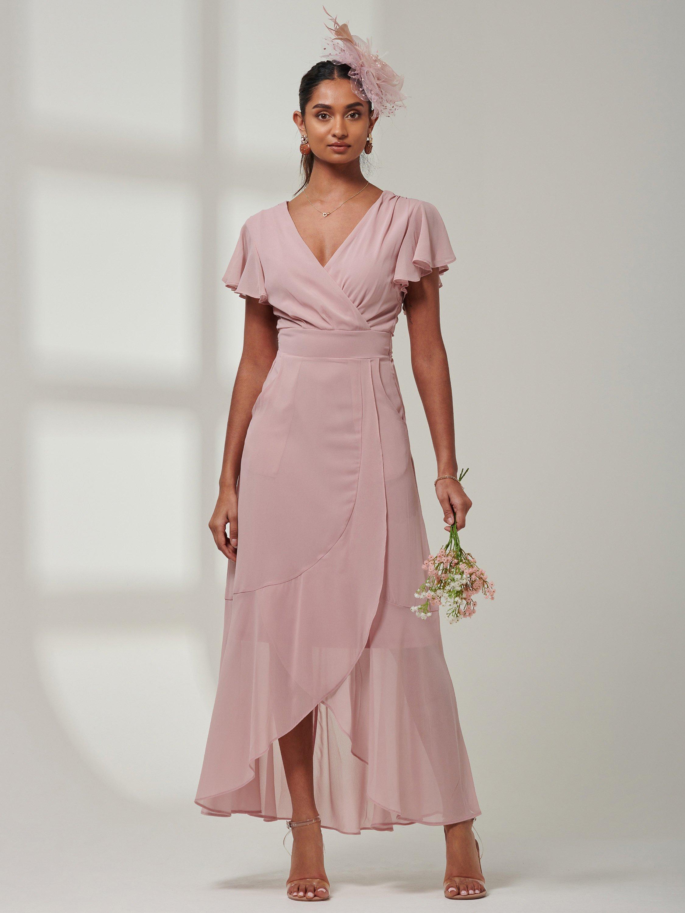 Jolie Moi Vicky Chiffon Midi Dress, Pink 