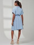 Jolie Moi Olivea Linen Blend Shirt Dress, Blue