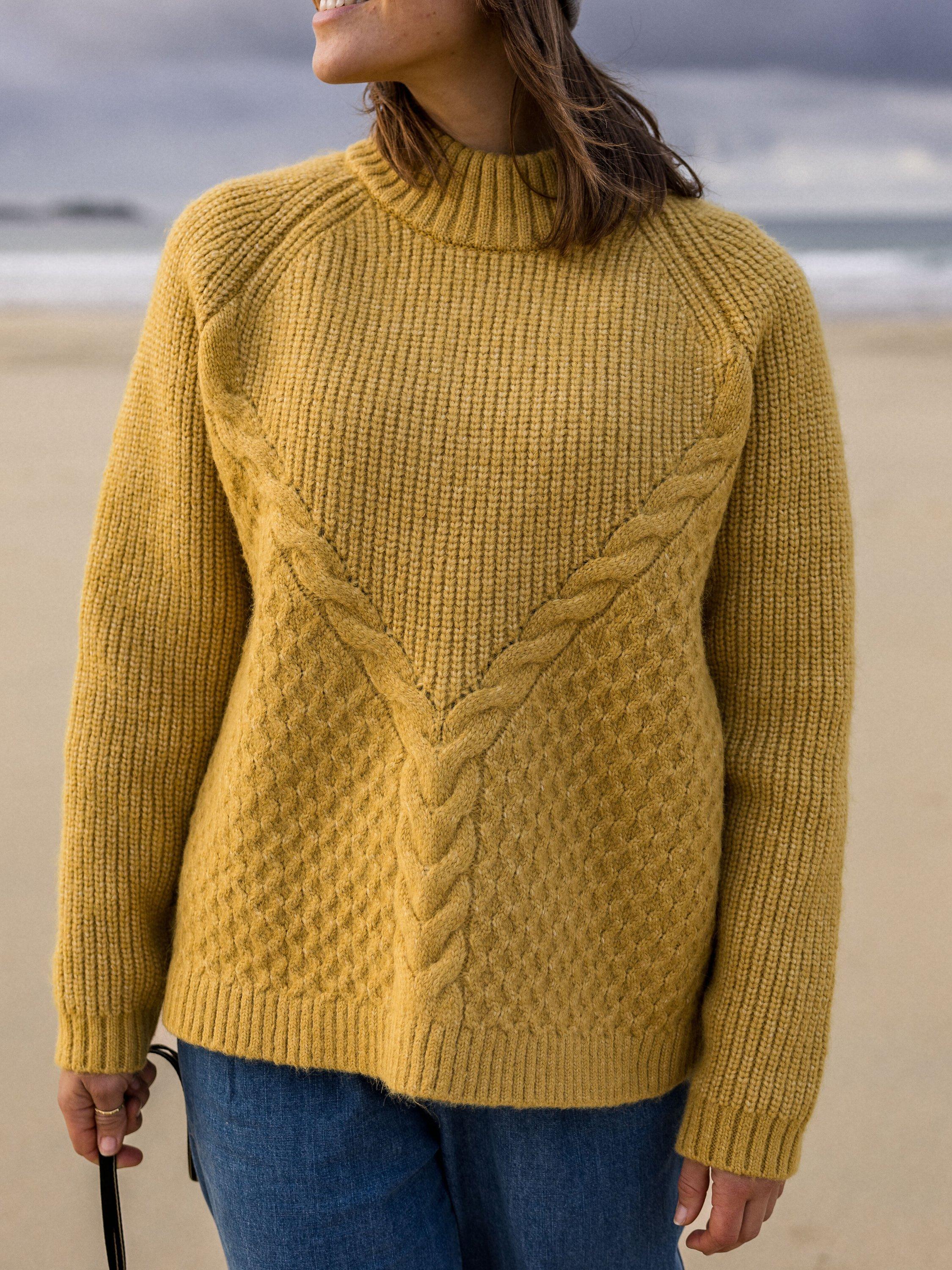 Passenger Cosy Cable Knit Jumper Mustard Gold