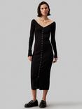 Calvin Klein Button Knit Dress, Black