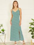 Yumi Ditsy Print Maxi Dress, Green