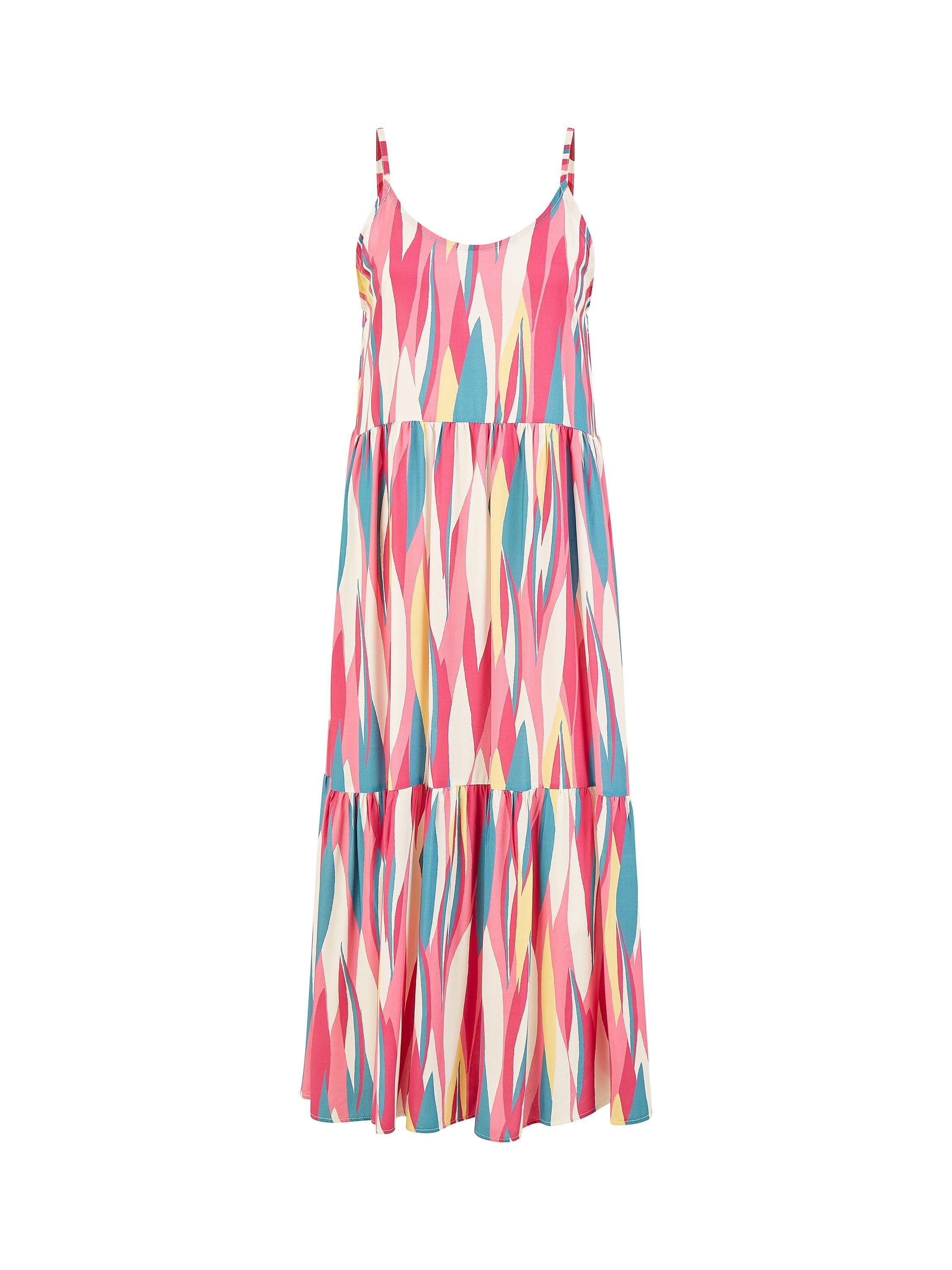 Product image 5 of 5, which shows Yumi Abstract Print Midi Sundress, Pink/Multi, 8