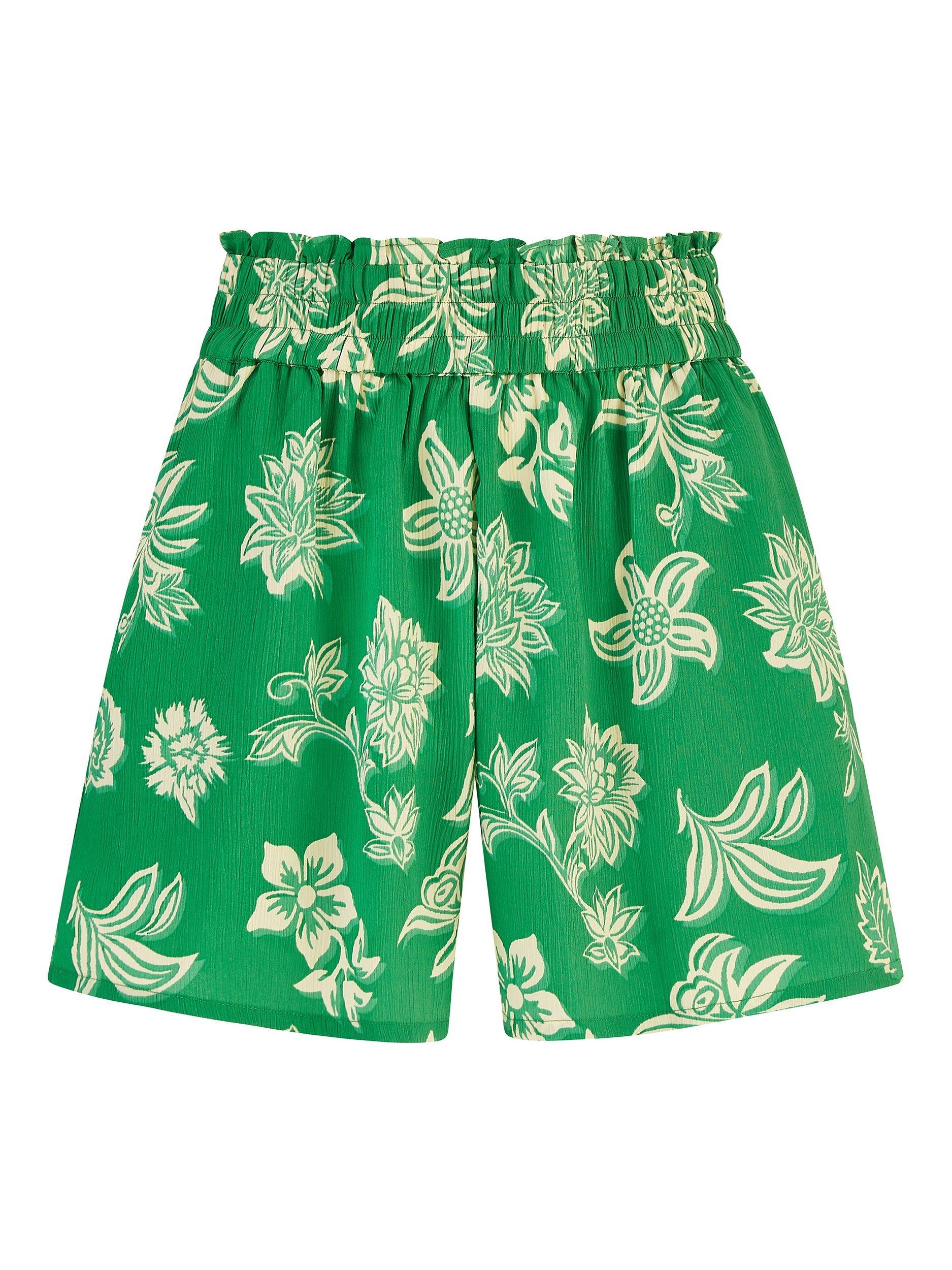 Product image 4 of 4, which shows Mela London Floral Relaxed Fit Short, Green, 8