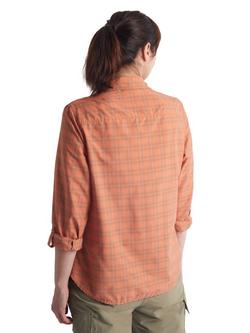 Rohan Savannah Check Anti-Insect Long Sleeve Expedition Shirt - view 2, Canyon Orange/Dune