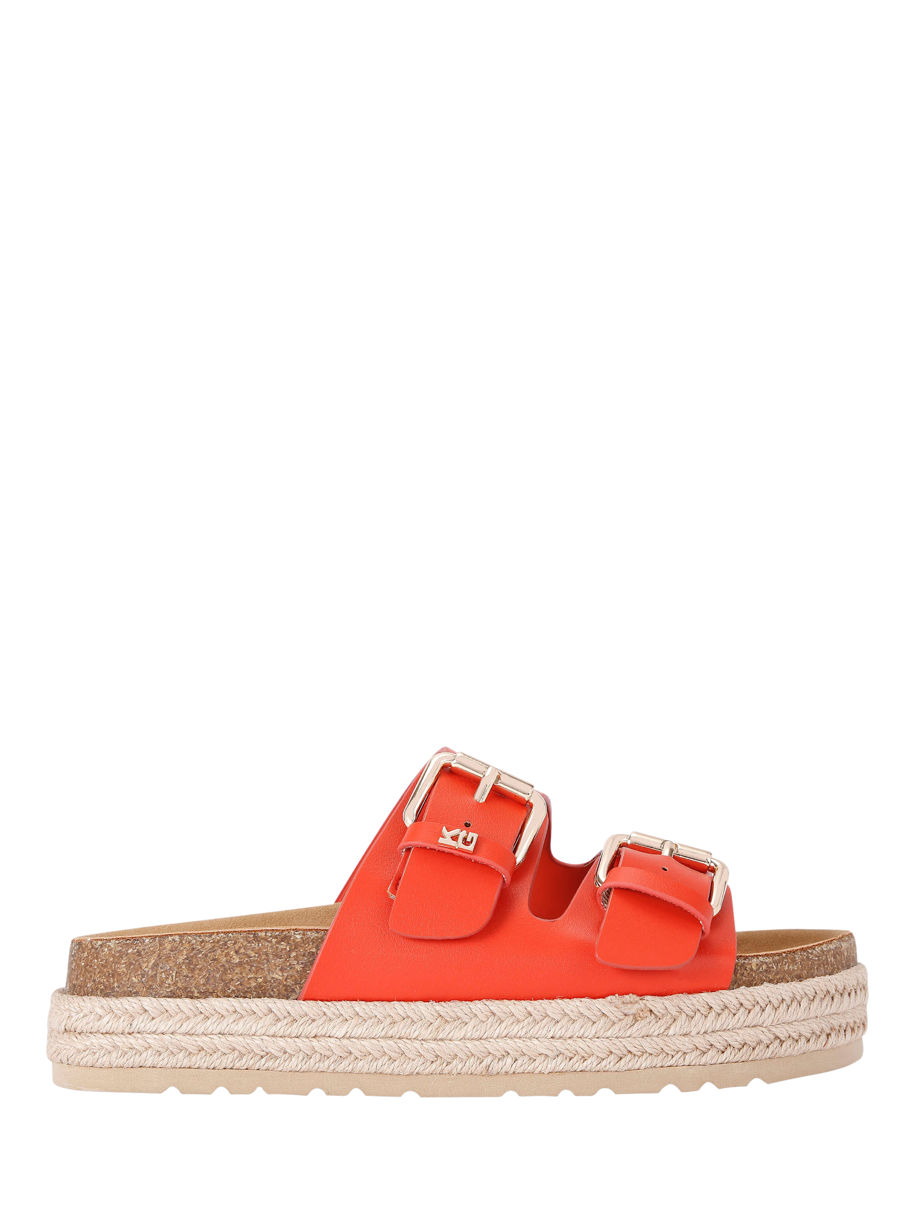 Product image 1 of 4, which shows KG Kurt Geiger Raquel Footbed Sandals, Orange, 3