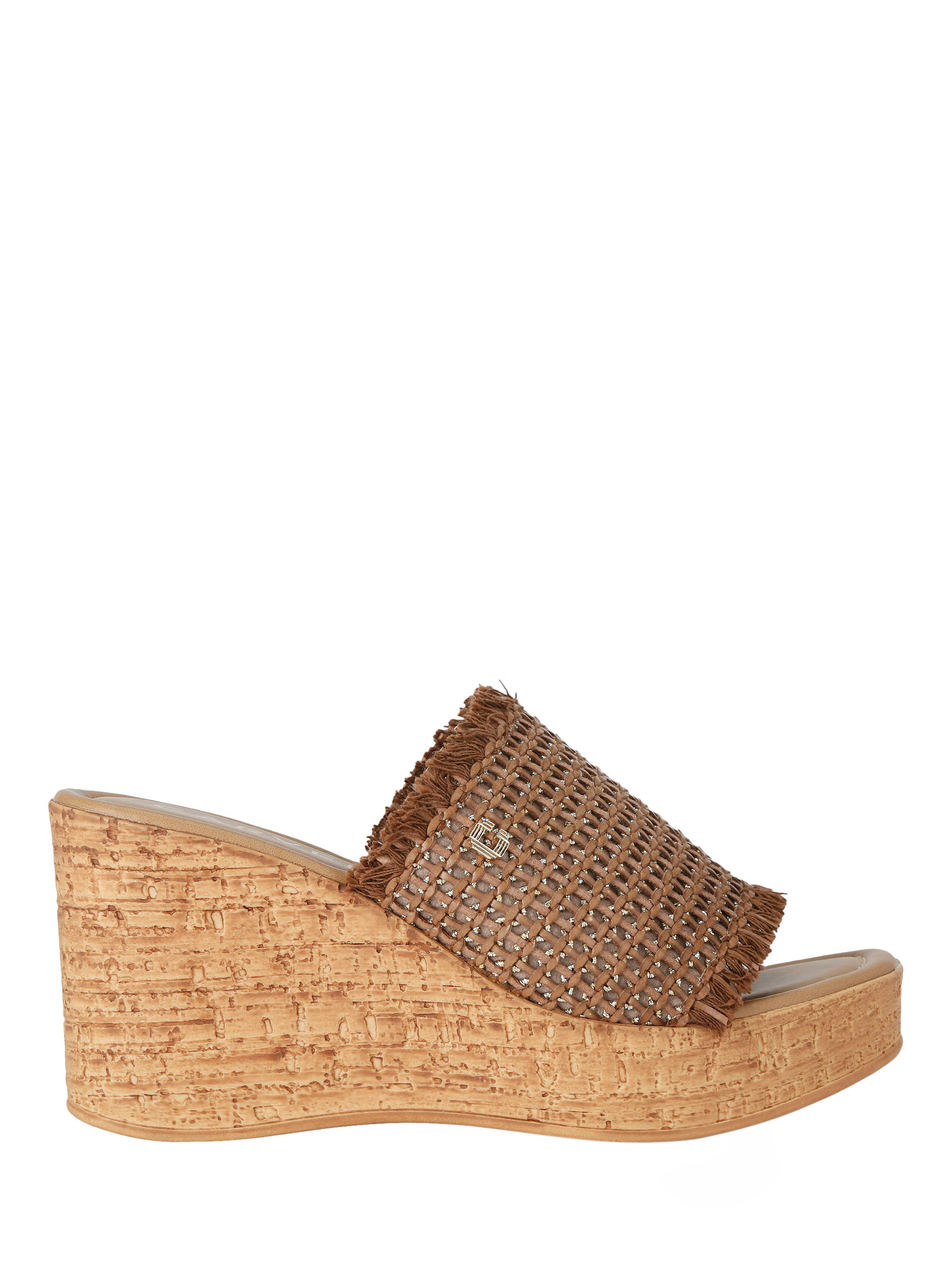 Carvela Maple Woven Leather Wedge Sandals, Tan