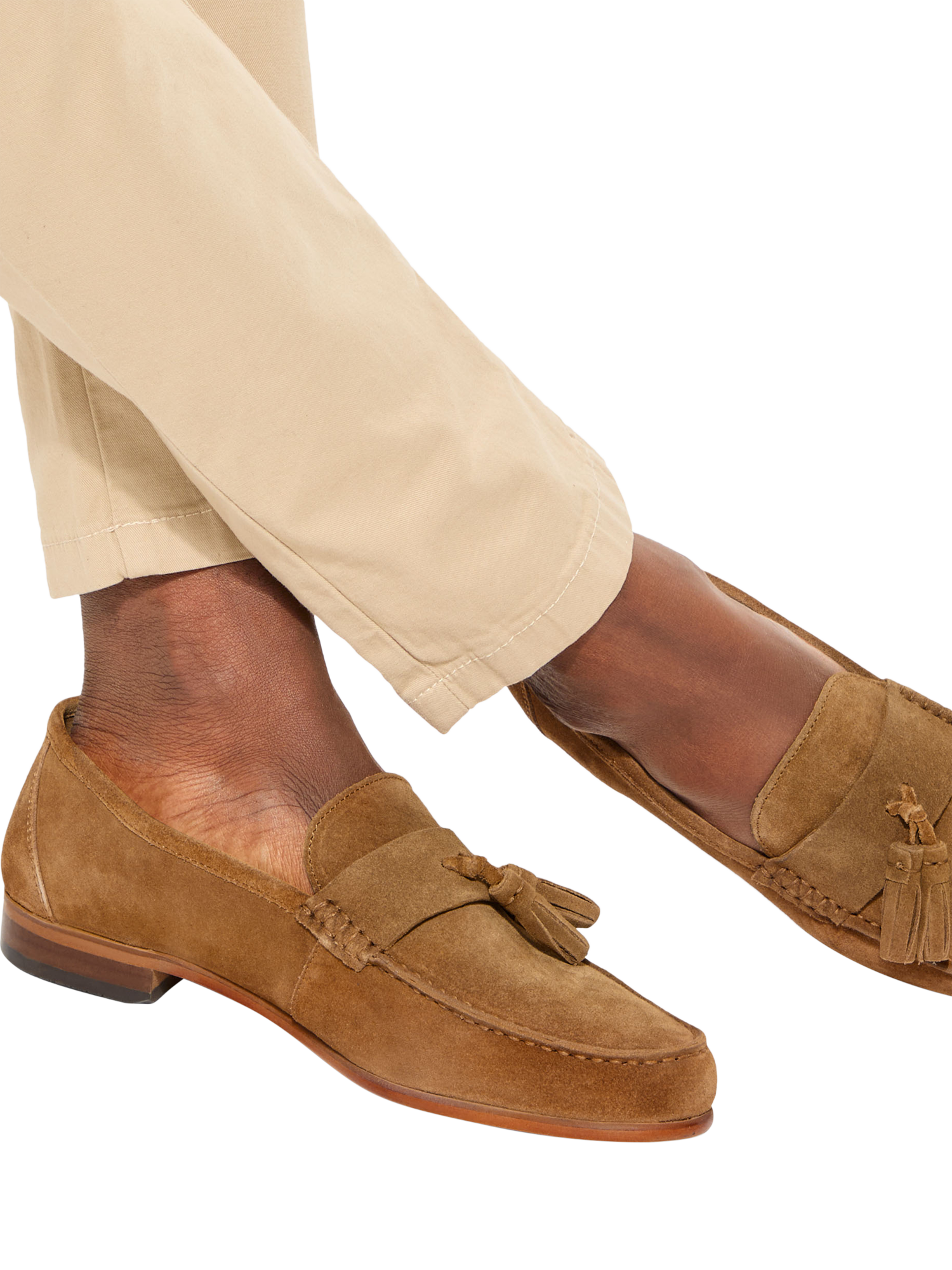 Product image 2 of 4, which shows KG Kurt Geiger Reggie Suede Loafers, Brown Mid, 6
