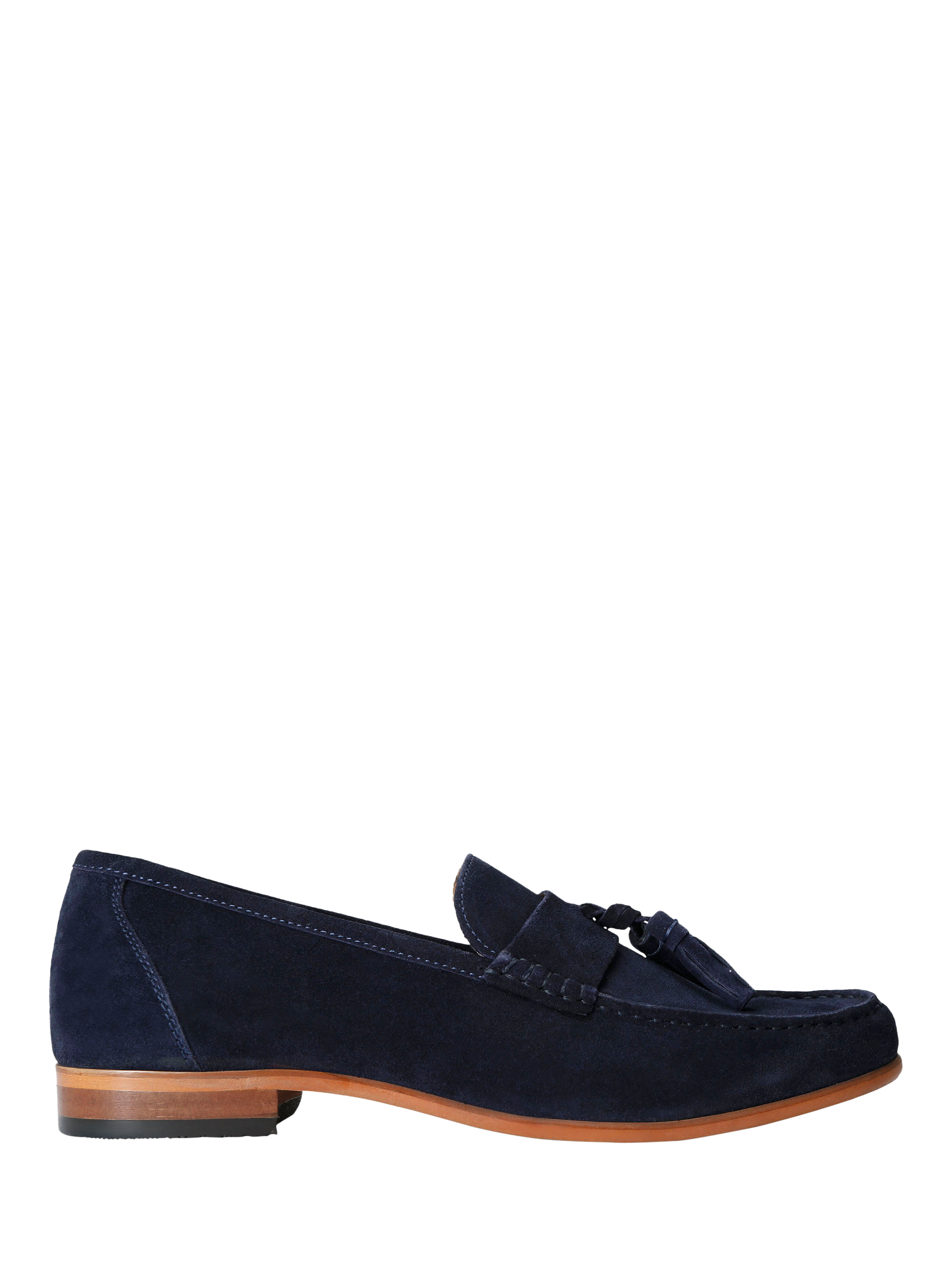 Product image 1 of 4, which shows KG Kurt Geiger Reggie Suede Loafers, Blue Navy, 6