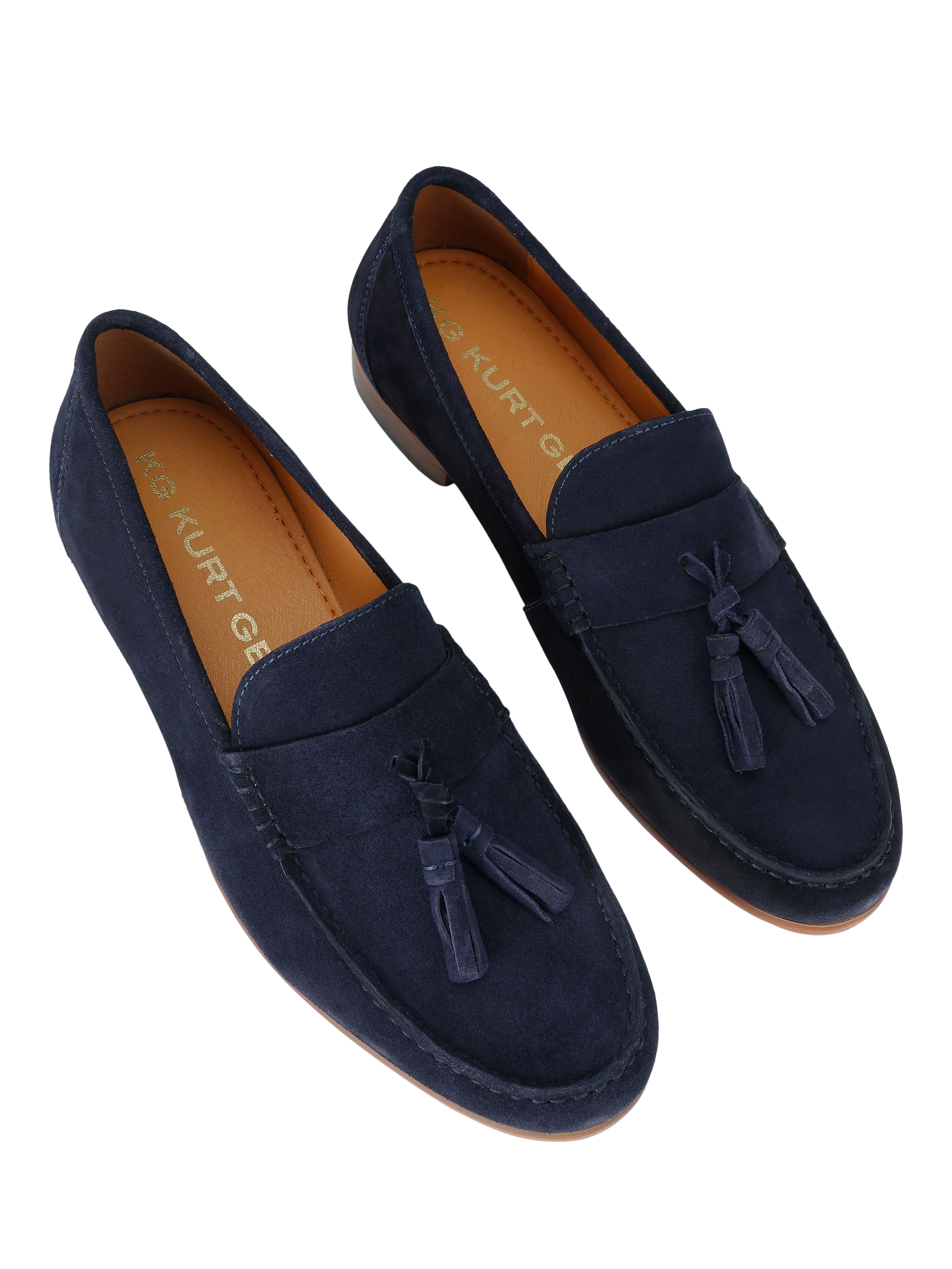 Product image 3 of 4, which shows KG Kurt Geiger Reggie Suede Loafers, Blue Navy, 6