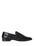 KG Kurt Geiger Fraser Leather Woven Loafers, Black