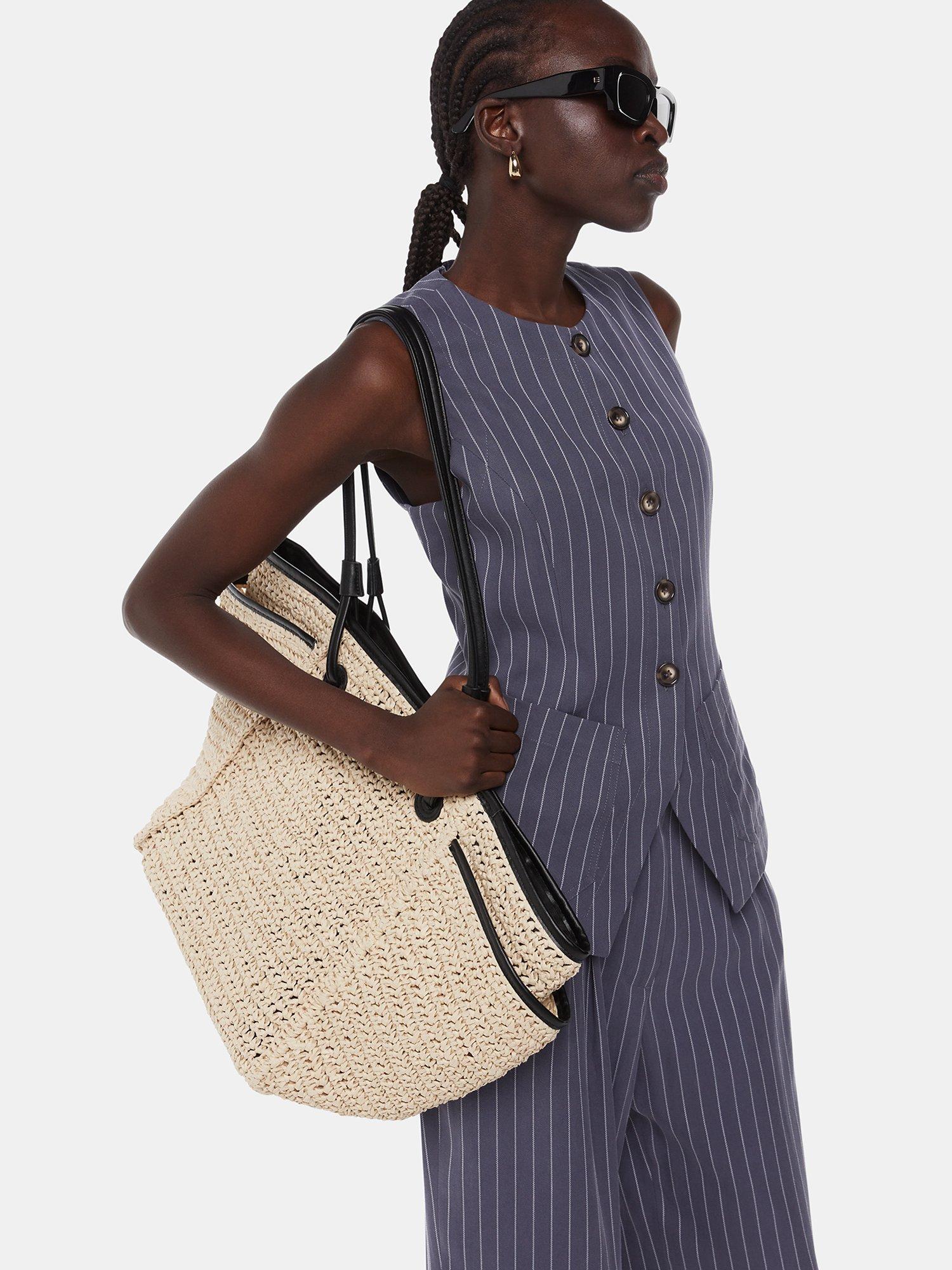 Product image 1 of 5, which shows Whistles Lottie Pinstripe Waistcoat, Navy/Multi, 6