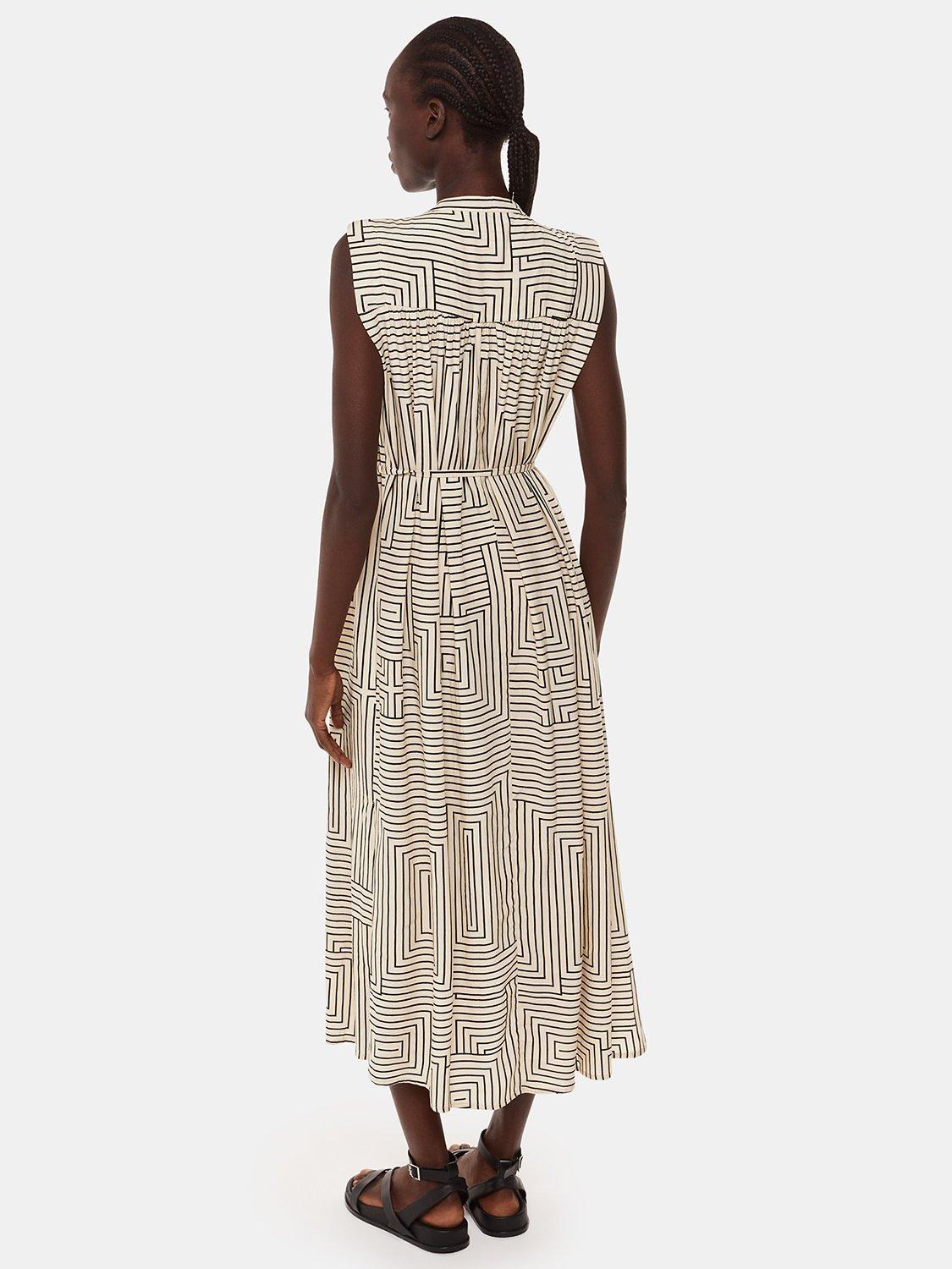 Product image 2 of 5, which shows Whistles Ilana Angeld Stripe Dress, Ivory/Multi, 16
