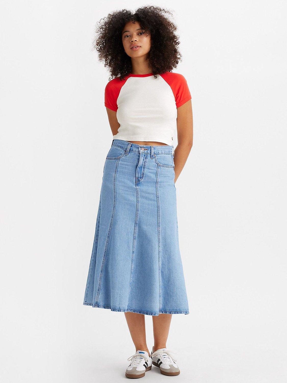 Product image 1 of 5, which shows Levi's Fit & Flare Denim Skirt, I Will, 24