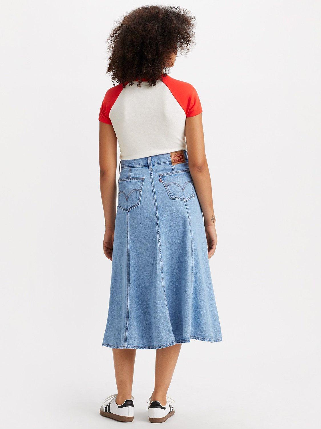 Product image 2 of 5, which shows Levi's Fit & Flare Denim Skirt, I Will, 24