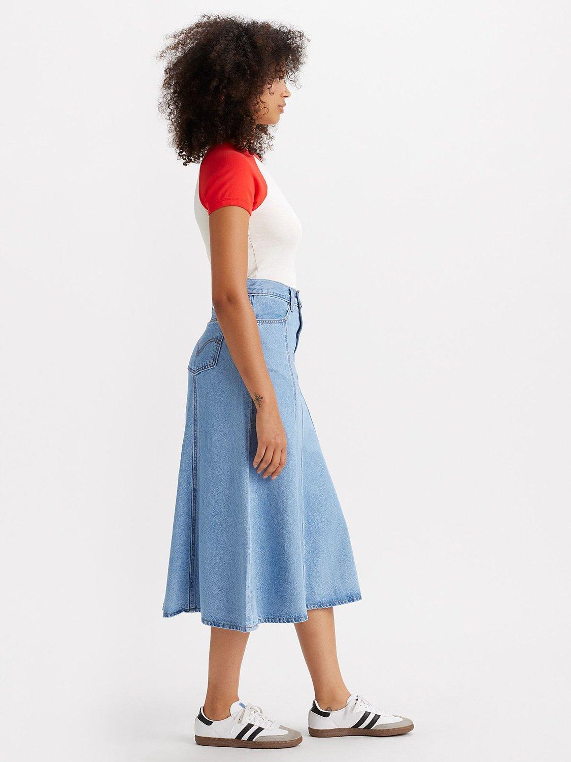 Product image 3 of 5, which shows Levi's Fit & Flare Denim Skirt, I Will, 24
