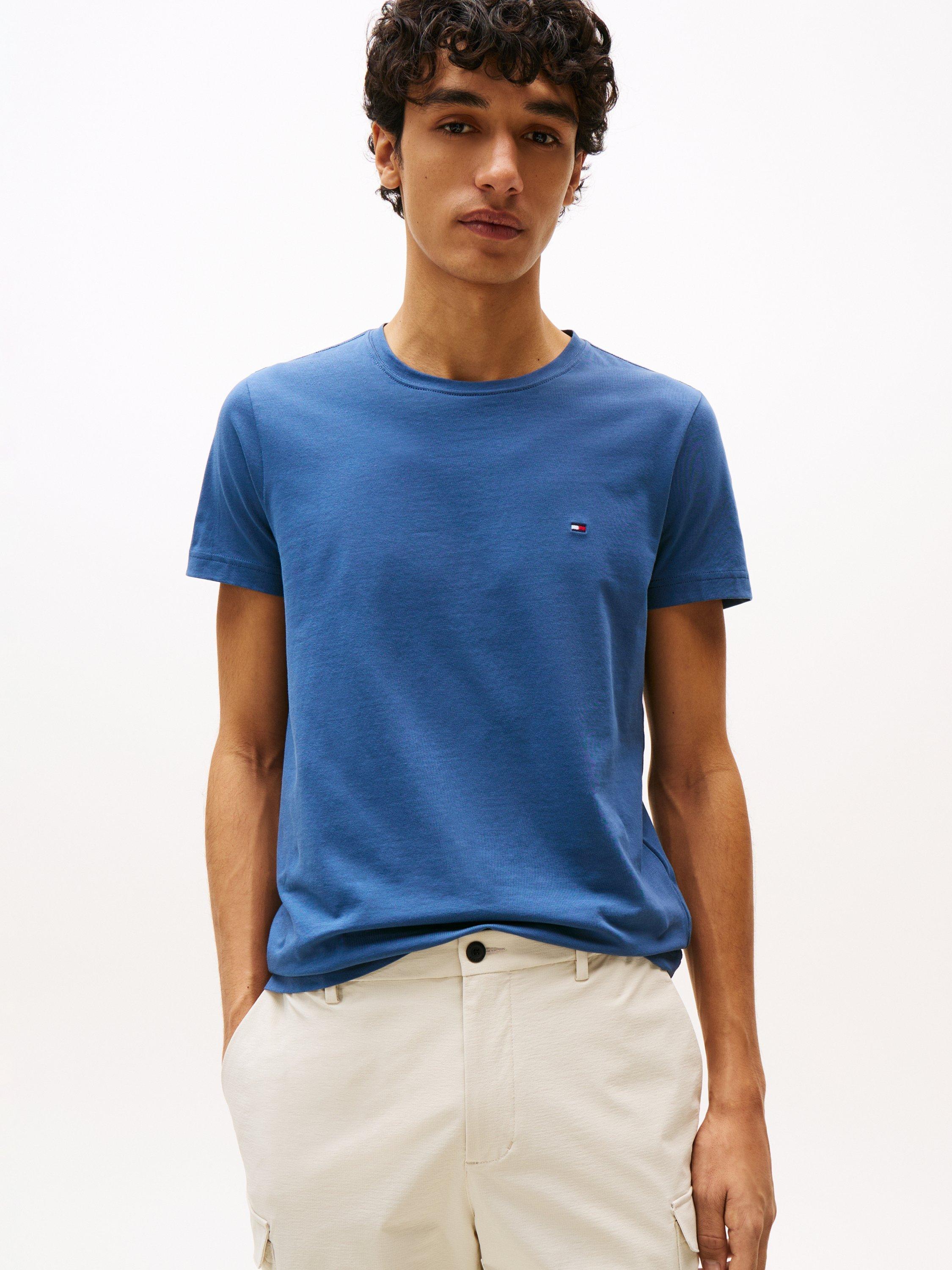 Product image 1 of 5, which shows Tommy Hilfiger Slim Fit Stretch T-Shirt, Aegean Sea, XS