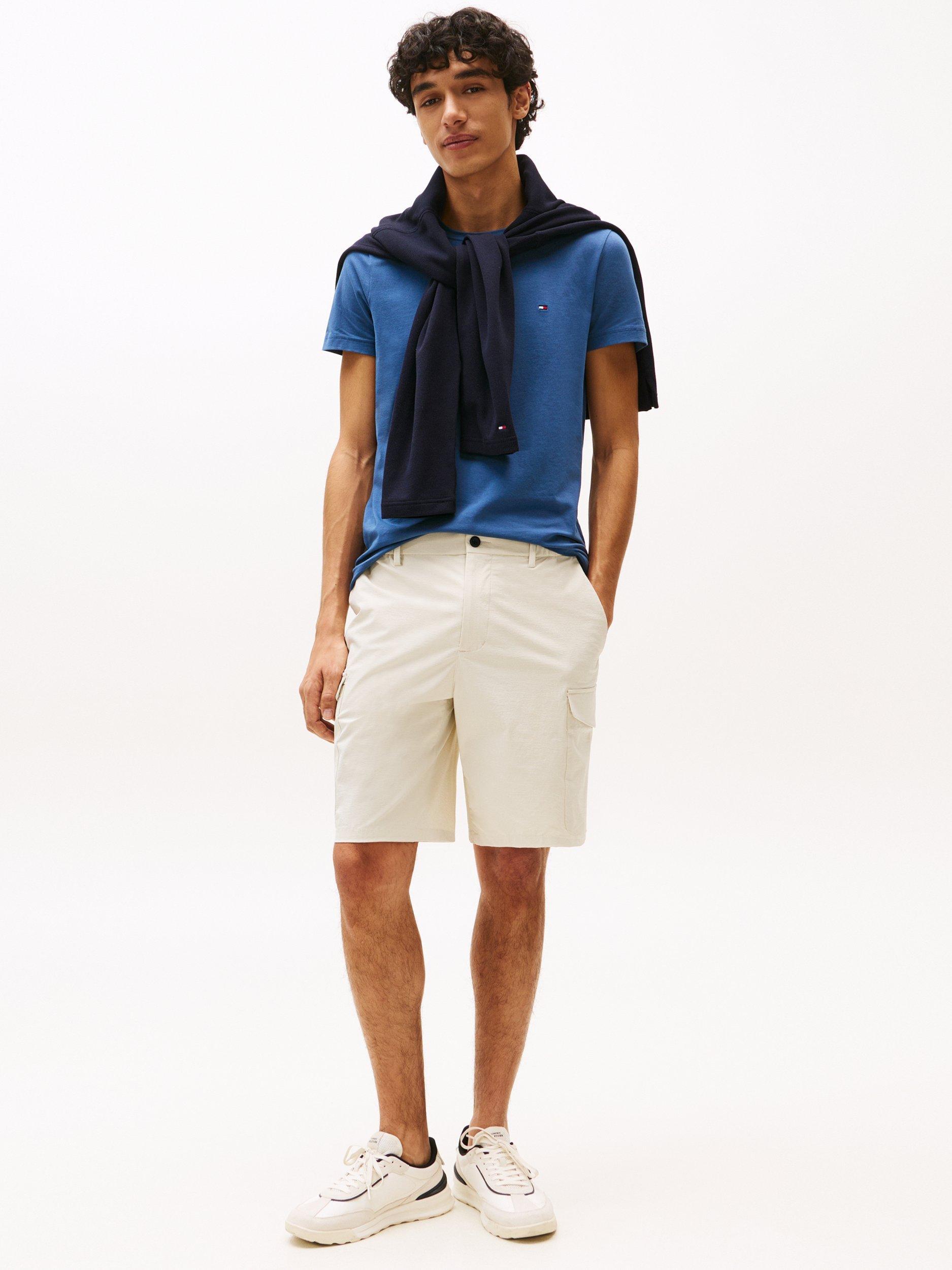 Product image 3 of 5, which shows Tommy Hilfiger Slim Fit Stretch T-Shirt, Aegean Sea, XS